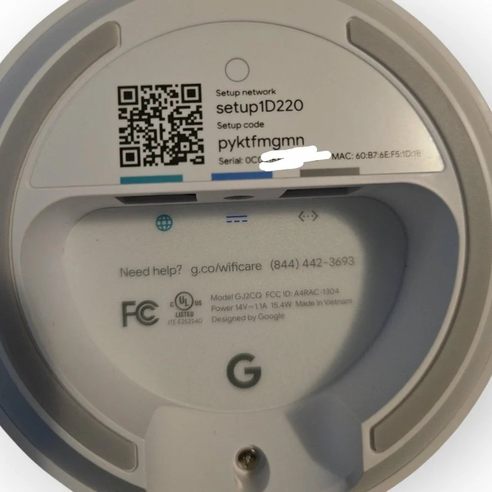 Google WIFI Access Point Router GJ2CQ WIFI Google Mesh w/ Power Cord
